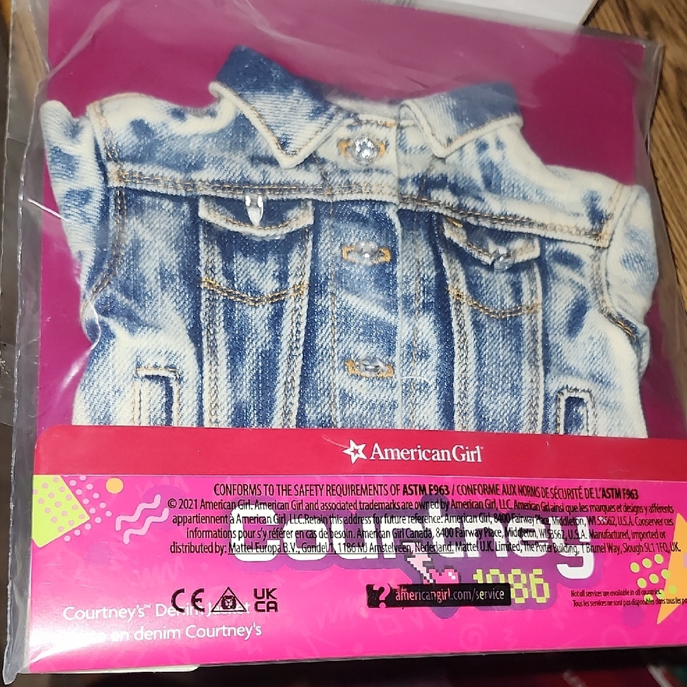 American Girl 18" Doll Courtney Denim Jacket Jean coat NEW!